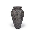 Medium Stacked Slate Urn Fountain for Landscape and Gardens, 45 Inches Tall